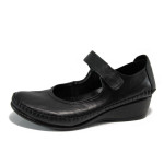 Черни ортопедични дамски обувки с платформа, естествена кожа - всекидневни обувки за пролетта и лятото N 10009944