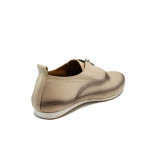 Бежови дамски обувки с равна подметка, естествена кожа - всекидневни обувки за пролетта и лятото N 100010033