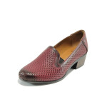 Червени анатомични дамски обувки със среден ток, естествена кожа - всекидневни обувки за пролетта и лятото N 100010013