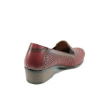 Червени анатомични дамски обувки със среден ток, естествена кожа - всекидневни обувки за пролетта и лятото N 100010013