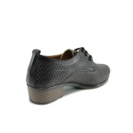 Черни дамски обувки със среден ток, естествена кожа - всекидневни обувки за пролетта и лятото N 100010037
