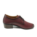Червени анатомични дамски обувки със среден ток, естествена кожа - всекидневни обувки за пролетта и лятото N 100010038