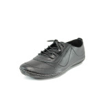 Черни ортопедични дамски обувки с равна подметка, естествена кожа - всекидневни обувки за пролетта и лятото N 100010111