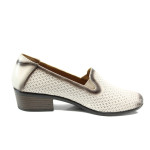 Бежови анатомични дамски обувки със среден ток, естествена кожа - всекидневни обувки за пролетта и лятото N 100010113