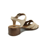 Бежови анатомични дамски сандали, естествена кожа - всекидневни обувки за лятото N 100010532