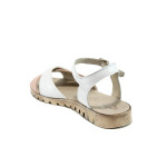 Бели анатомични дамски сандали, естествена кожа - всекидневни обувки за лятото N 100010533