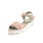 Розови анатомични дамски сандали, естествена кожа - всекидневни обувки за лятото N 100010536