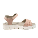 Розови анатомични дамски сандали, естествена кожа - всекидневни обувки за лятото N 100010536
