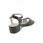Черни анатомични дамски сандали, естествена кожа - всекидневни обувки за лятото N 100010534