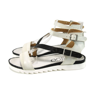 Бели анатомични дамски сандали, естествена кожа - всекидневни обувки за пролетта и лятото N 100010548
