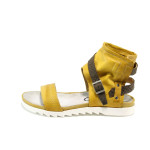 Жълти анатомични дамски сандали, естествена кожа - всекидневни обувки за пролетта и лятото N 100010549