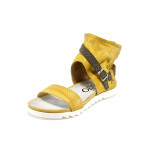 Жълти анатомични дамски сандали, естествена кожа - всекидневни обувки за пролетта и лятото N 100010549