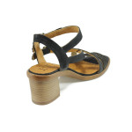 Черни анатомични дамски сандали, естествена кожа - всекидневни обувки за лятото N 100010586