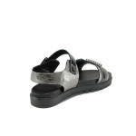 Сребристи анатомични дамски сандали, естествена кожа - всекидневни обувки за лятото N 100010660