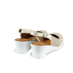 Бежови анатомични дамски обувки с платформа, естествена кожа - всекидневни обувки за пролетта и лятото N 100010650