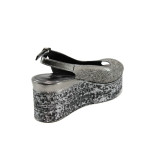 Сребристи анатомични дамски сандали, естествена кожа - всекидневни обувки за лятото N 100010659