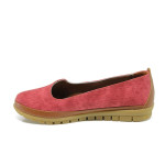 Червени ортопедични дамски обувки с равна подметка, здрава еко-кожа - всекидневни обувки за пролетта и лятото N 100010778