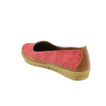 Червени ортопедични дамски обувки с равна подметка, здрава еко-кожа - всекидневни обувки за пролетта и лятото N 100010778