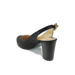 Черни дамски обувки с висок ток, здрава еко-кожа - всекидневни обувки за лятото N 100010773