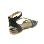 Черни анатомични дамски сандали, естествена кожа - всекидневни обувки за лятото N 100010804