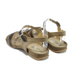 Бежови анатомични дамски сандали, естествена кожа - всекидневни обувки за лятото N 100010805