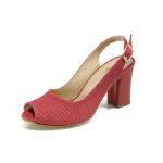 Червени дамски сандали, здрава еко-кожа - ежедневни обувки за лятото N 100010808