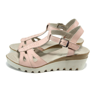 Розови анатомични дамски сандали, естествена кожа - всекидневни обувки за лятото N 100010822