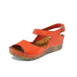 Червени ортопедични дамски сандали, естествена кожа - всекидневни обувки за лятото N 100010838