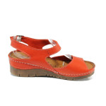 Червени ортопедични дамски сандали, естествена кожа - всекидневни обувки за лятото N 100010838