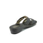 Черни анатомични дамски чехли, естествена кожа - всекидневни обувки за лятото N 100010900