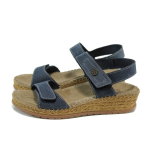 Сини ортопедични дамски сандали, естествена кожа - всекидневни обувки за лятото N 100010901