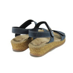 Сини ортопедични дамски сандали, естествена кожа - всекидневни обувки за лятото N 100010901