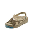 Бежови ортопедични дамски сандали, естествена кожа - всекидневни обувки за лятото N 100010908