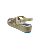 Бежови ортопедични дамски сандали, естествена кожа - всекидневни обувки за лятото N 100010908