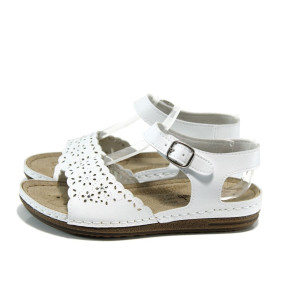 Бели анатомични дамски сандали, здрава еко-кожа - всекидневни обувки за лятото N 100010914