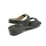 Черни анатомични дамски сандали, естествена кожа - всекидневни обувки за лятото N 100010998