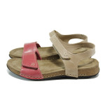 Розови анатомични дамски сандали, естествена кожа - всекидневни обувки за лятото N 100010994