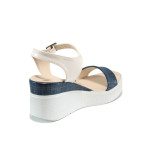 Сини дамски сандали, здрава еко-кожа - ежедневни обувки за лятото N 100011013