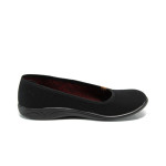 Черни анатомични дамски обувки с равна подметка, текстилна материя - ежедневни обувки за пролетта и лятото N 100011027