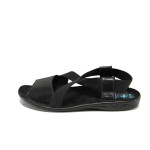 Черни анатомични дамски сандали, текстилна материя - ежедневни обувки за лятото N 100011024