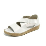Бели ортопедични дамски сандали, естествена кожа - всекидневни обувки за лятото N 100011039