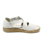 Бели ортопедични дамски сандали, естествена кожа - всекидневни обувки за лятото N 100011039