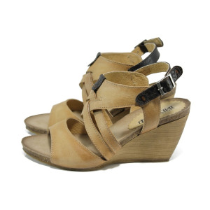 Бежови анатомични дамски сандали, естествена кожа - официални обувки за лятото N 100011041