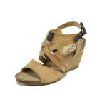 Бежови анатомични дамски сандали, естествена кожа - официални обувки за лятото N 100011041