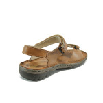 Кафяви анатомични дамски сандали, естествена кожа - всекидневни обувки за лятото N 100011052