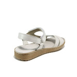 Бели ортопедични дамски сандали, естествена кожа - всекидневни обувки за лятото N 100011054