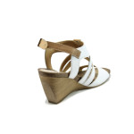 Бели анатомични дамски сандали, естествена кожа - официални обувки за лятото N 100011058