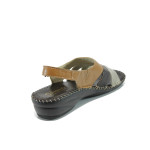 Кафяви дамски сандали, естествена кожа - всекидневни обувки за лятото N 100011116