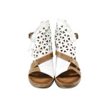 Бели анатомични дамски сандали, естествена кожа - всекидневни обувки за лятото N 100011107