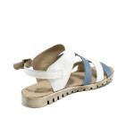 Бели дамски сандали, естествена кожа - всекидневни обувки за лятото N 100011109